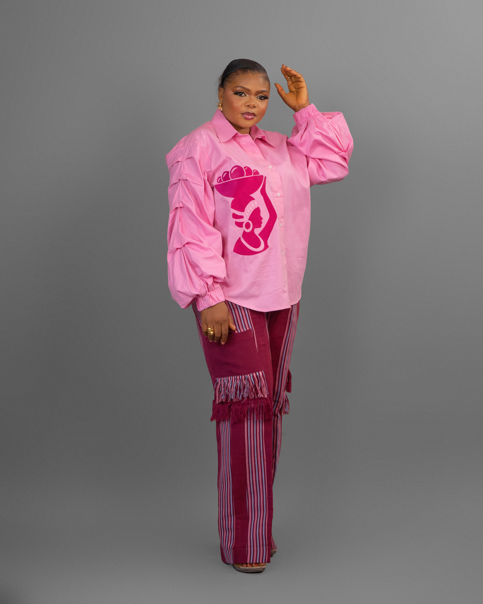 Lewa patch Aso-Oke Pant