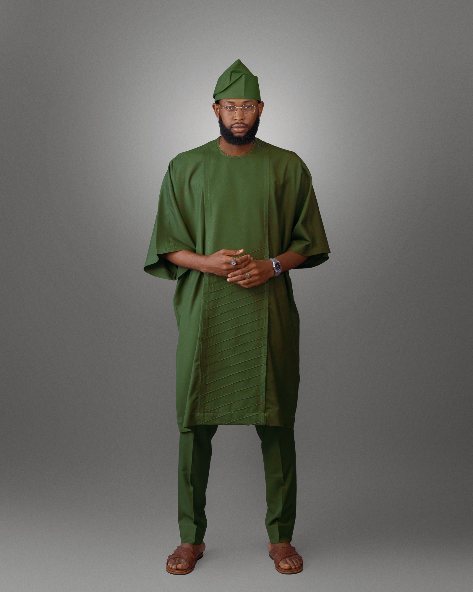 Ola pleat kaftan set (new)