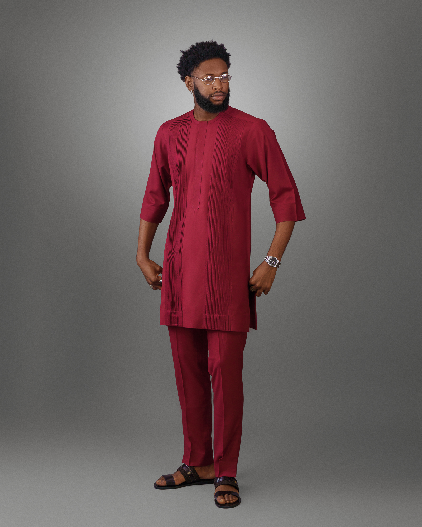Koye pleat kaftan set (new)