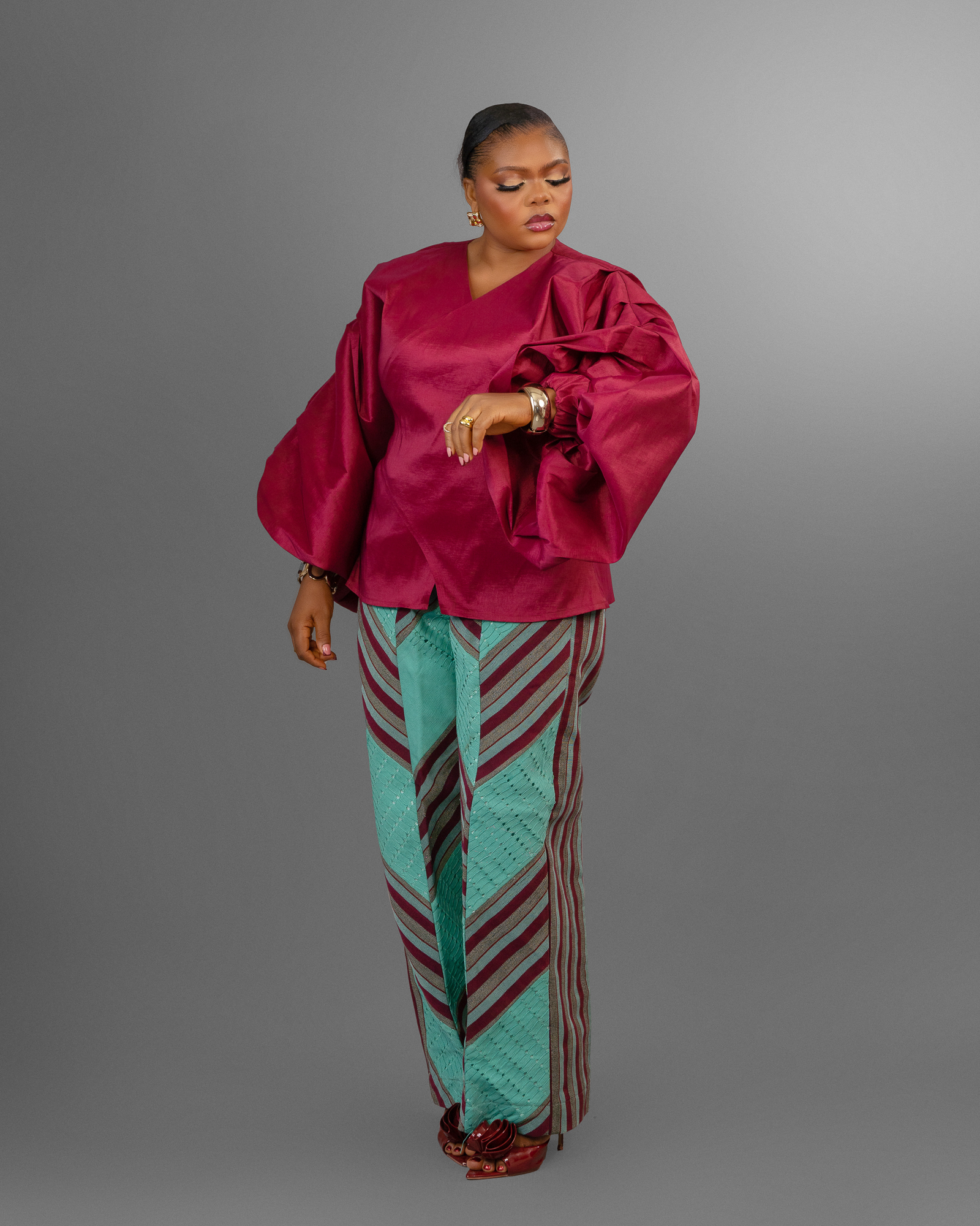 Temidere aso-oke jawu mix pant