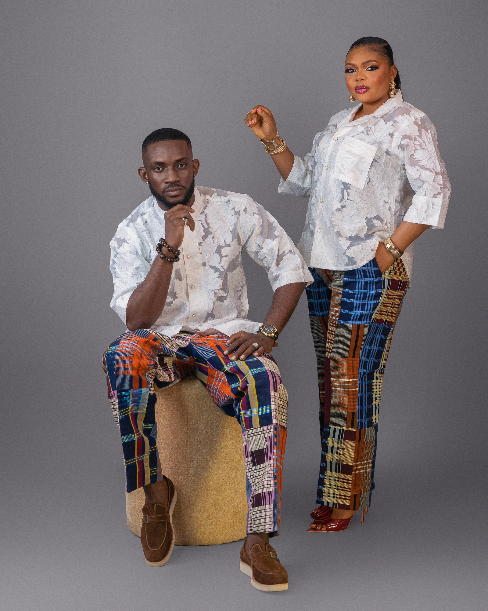 Adunife patch aso-oke pants