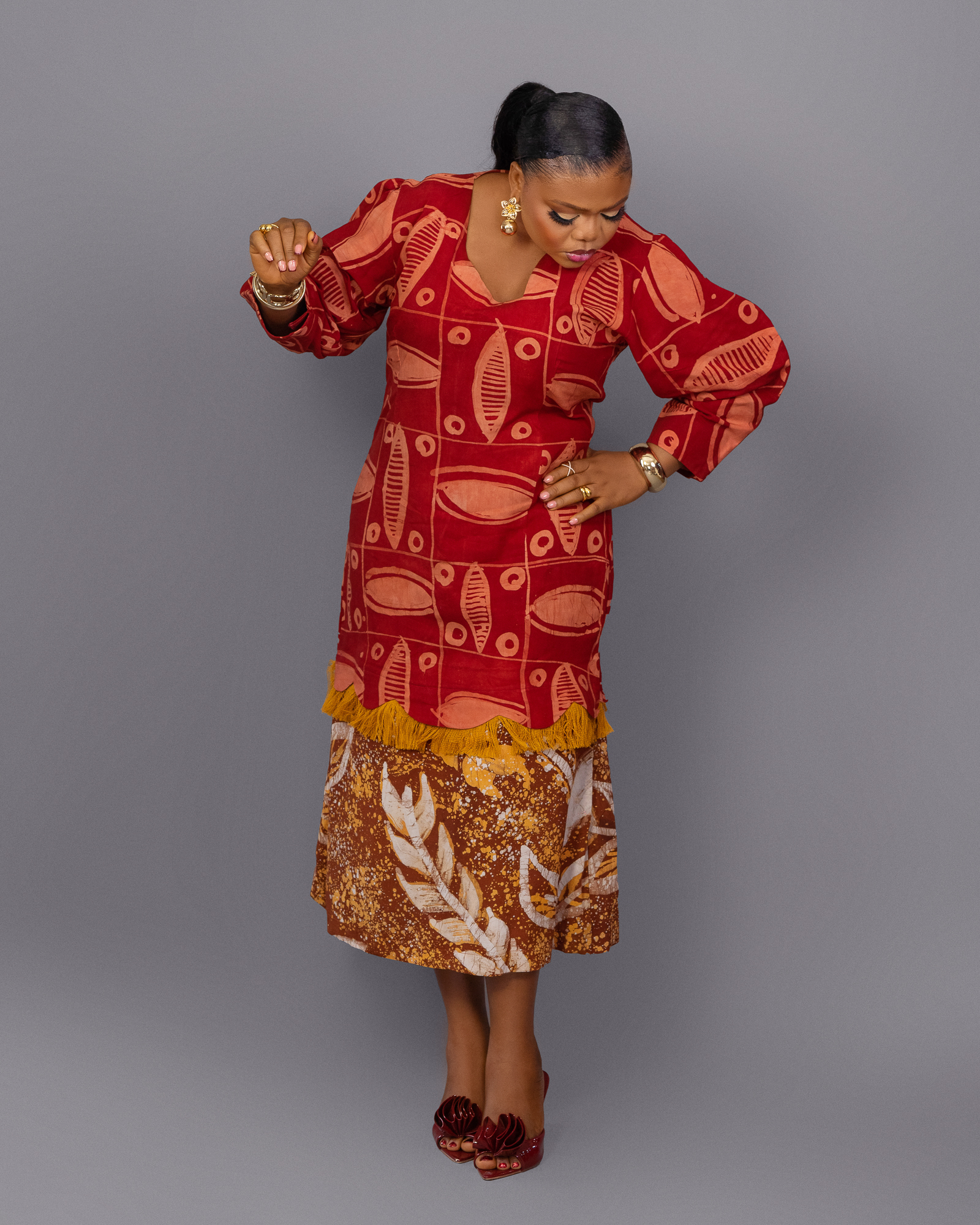 Oreofe Mixed Adire Dress